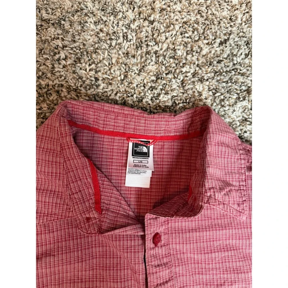 The North Face Mens Plaid Button Down Shirt Red & White Size Large